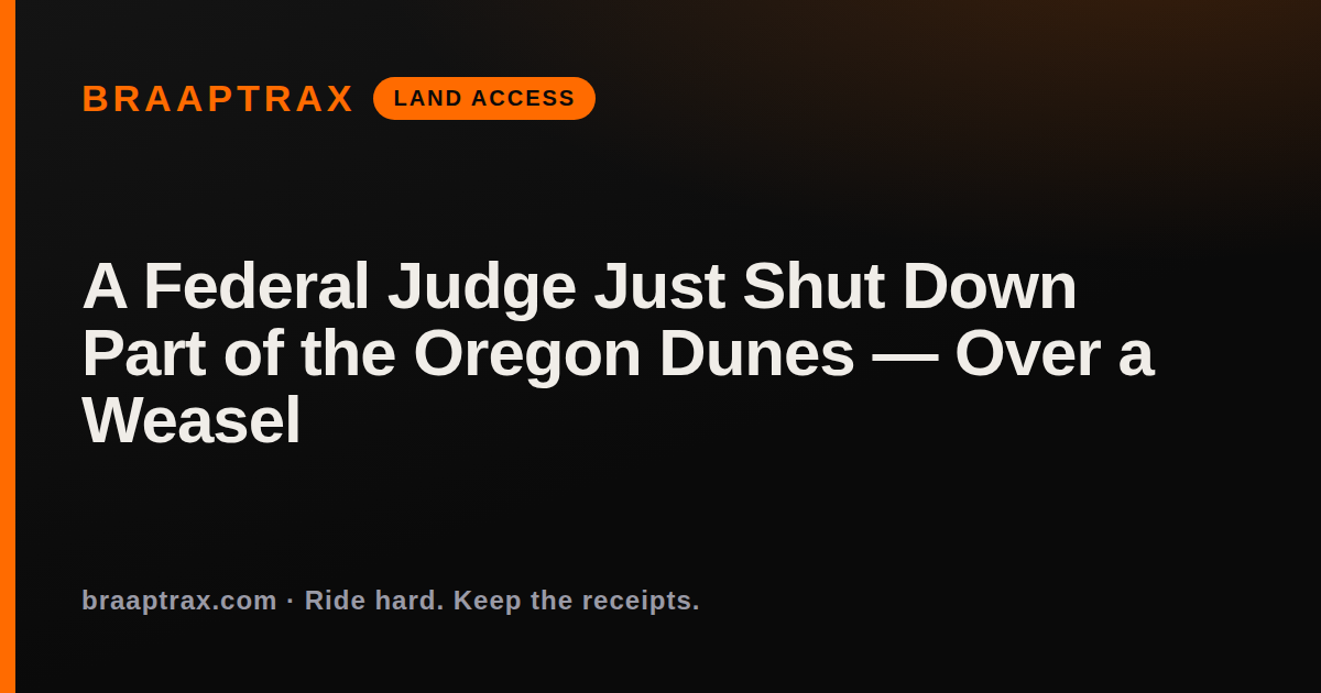 A Federal Judge Just Shut Down Part of the Oregon Dunes — Over a Weasel